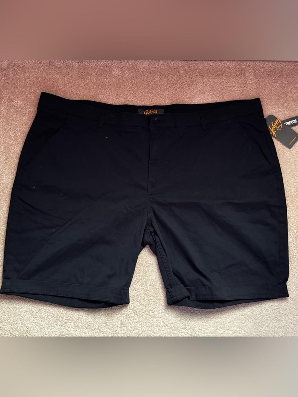 Johnny Bigg Stretch Chino Shorts Navy Flat Front Pockets Big & Tall SZ 50 NWT